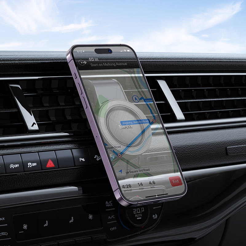 Держатель автомобильный для телефона HOCO H59 Show Ring магнитный (черно-серый)