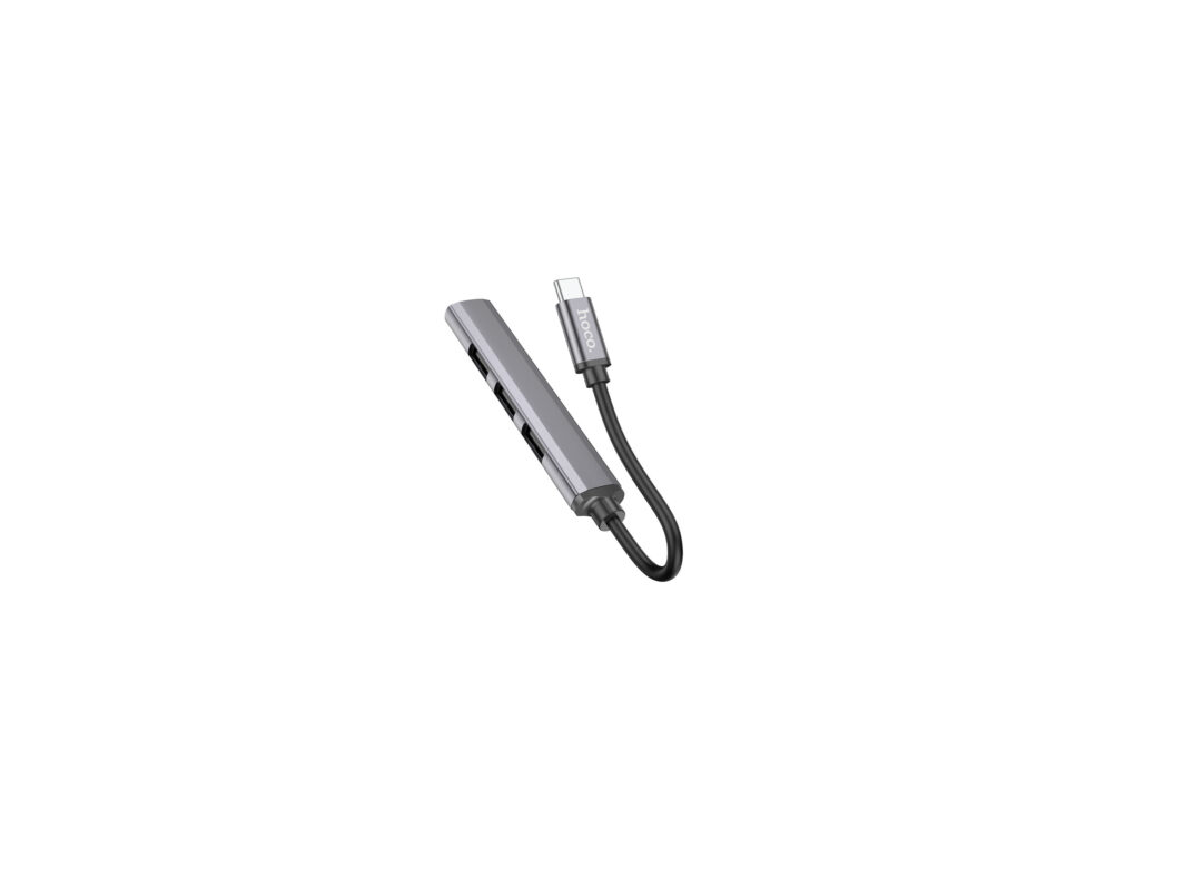 HUB-USB HOCO HB26 4 d 1 (Type-C to USB3.0+ USB2.0 3*) серый
