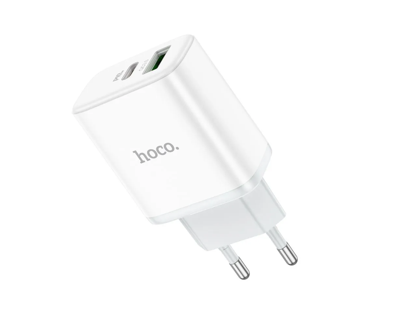 Сетевой адаптер HOCO C105A Stage dual port PD20W+QC3.0 charger, белый