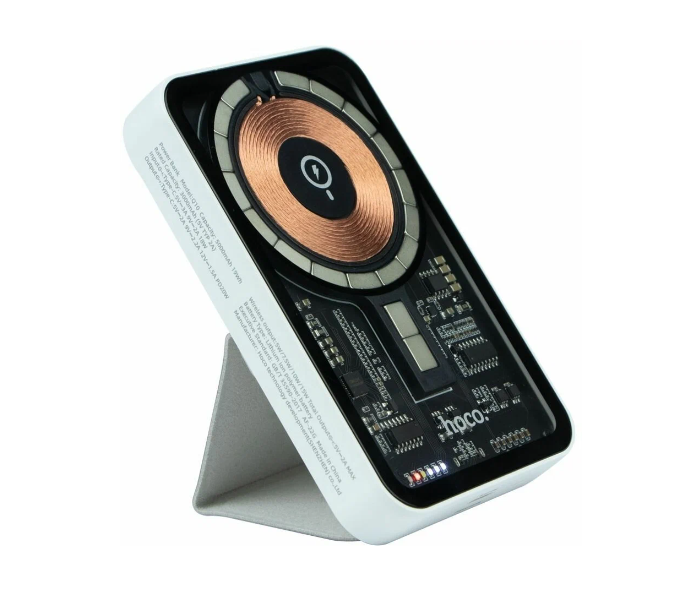 Внешний аккумулятор Power Bank 10000 mAh HOCO Q10A Transparent discovery edition 20W, MagSafe, белый