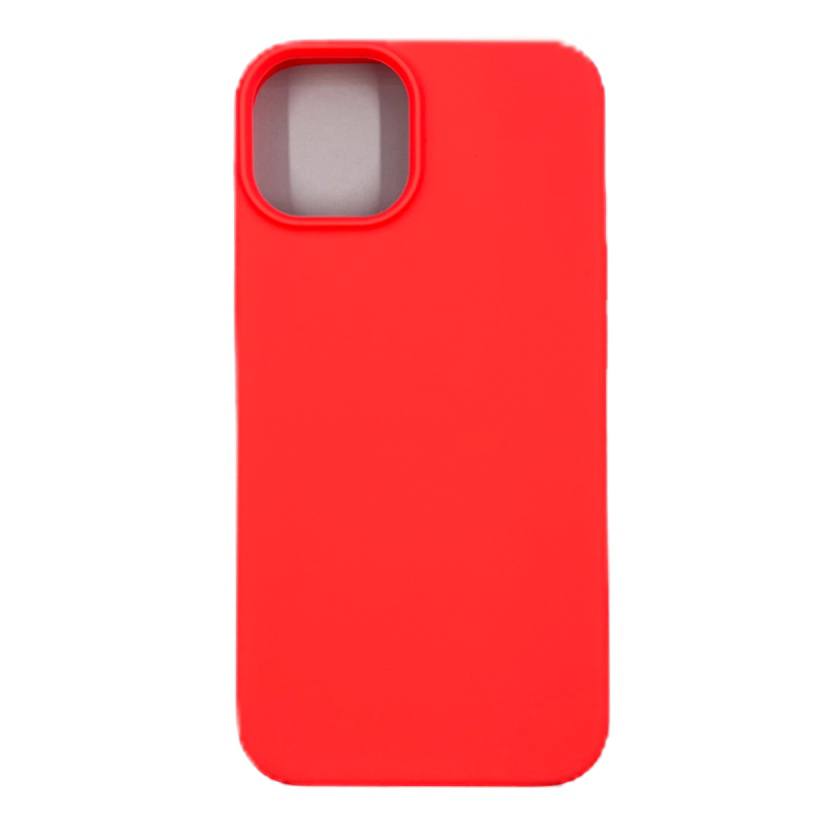Чехол силиконовый гладкий Soft Touch iPhone 14, ярко-розовый №29 (закрытый низ)