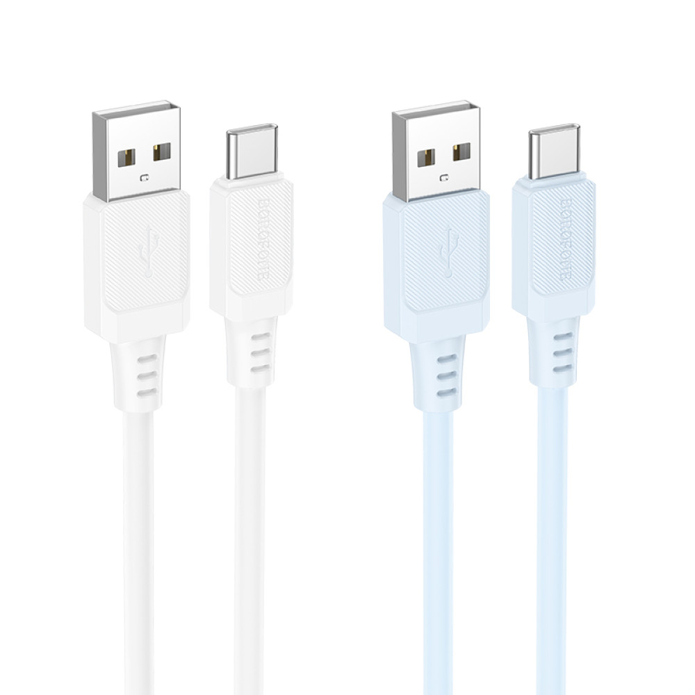 USB кабель Type-C BOROFONE BX115 Lotto silicone (100см. 3А), белый