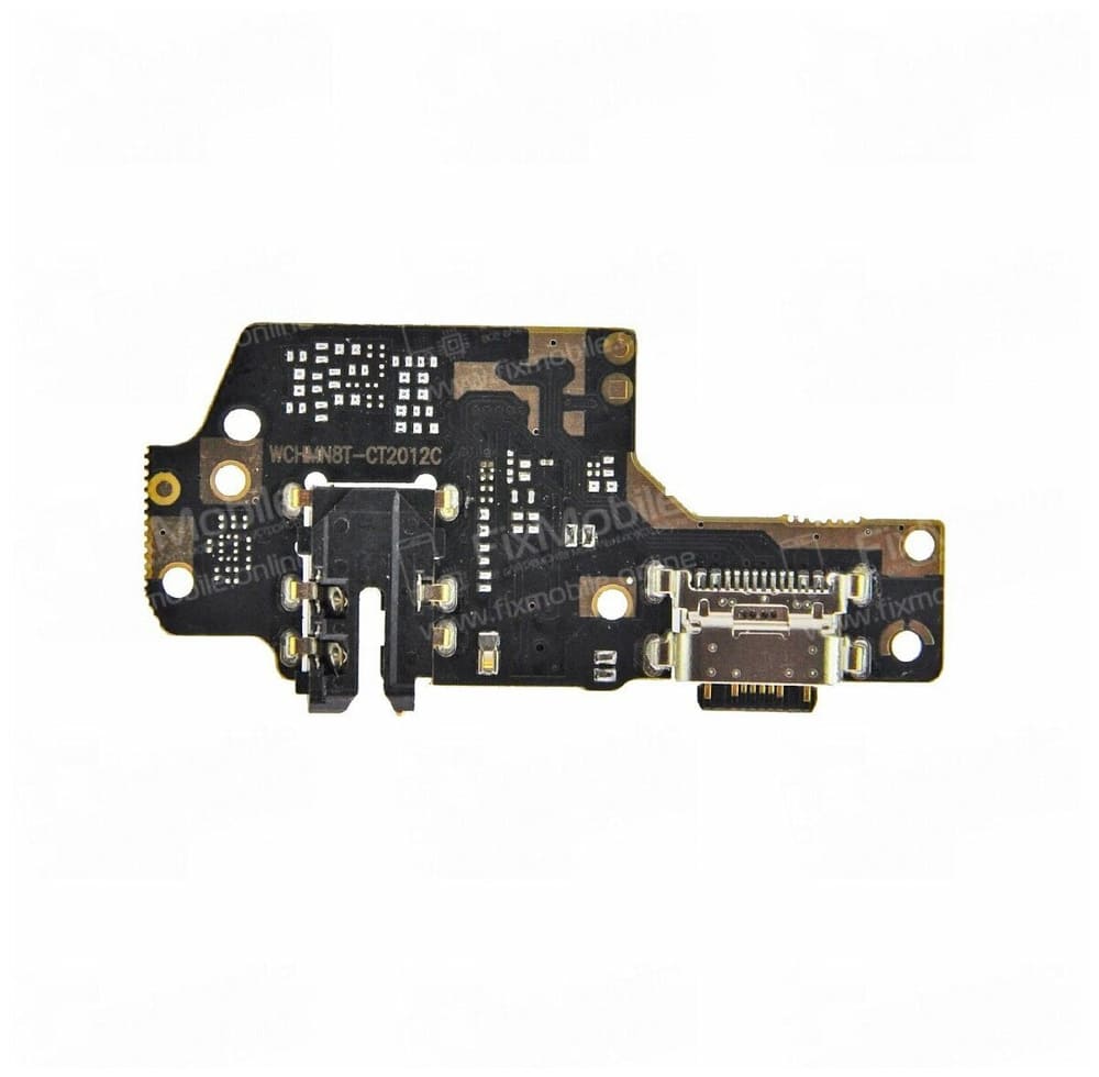 Шлейф Xiaomi Redmi Note 10 4G плата на разъем зарядки, разъем гарнитуры и микрофон