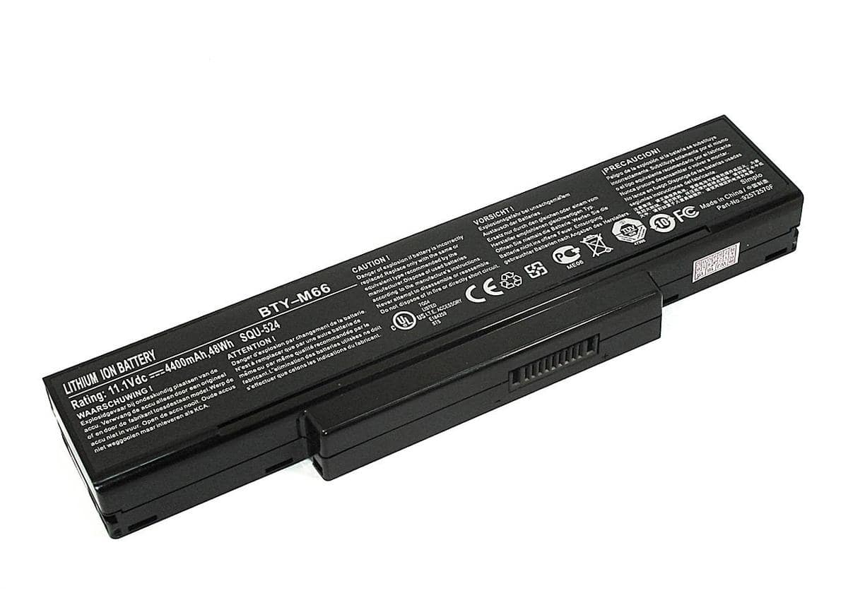 АКБ для ноутбука MSI GX600/GX610/GX620 (BTY-M66) 11.1V 4400mAh (Org)