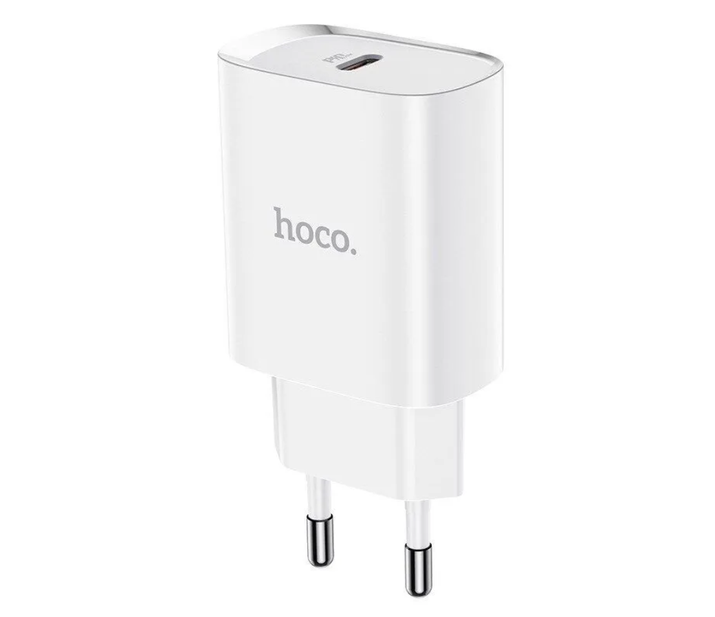 Сетевой адаптер HOCO N14 Smart Charging single port PD20W, белый