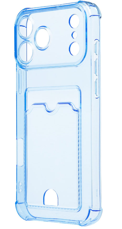 Чехол силиконовый с визитницей для iPhone 17 Pro, темно-синий