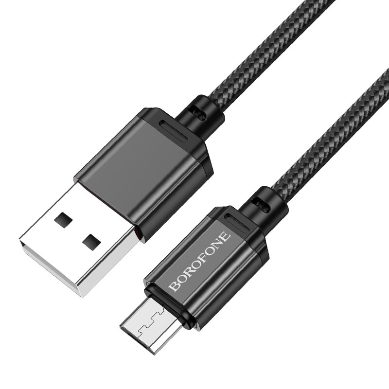 USB кабель micro USB BOROFONE BX87 Sharp (100см. 2.4A), черный