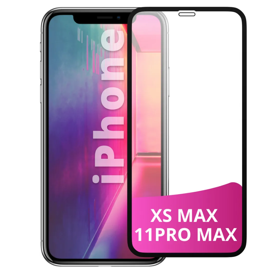 Защитное стекло iPhone XS Max/ 11 Pro Max HOCO A12 с выпуклой черной окантовкой
