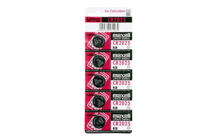 Батарейка MAXELL CR2025/5BL (3V, литиевая) упаковка 5 шт