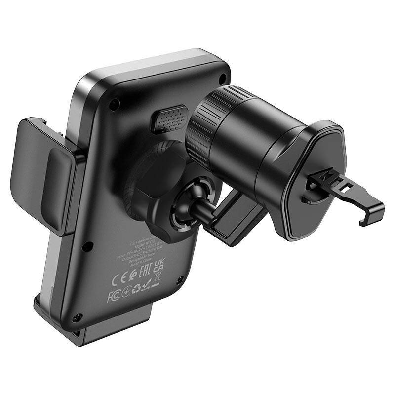 Держатель автомобильный HOCO HW13 с беспроводной зарядкой, черный