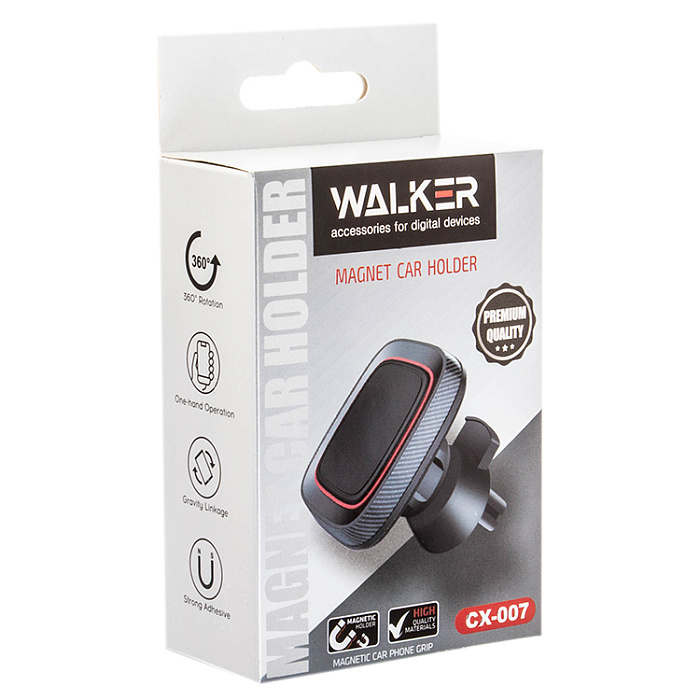 Держатель автомобильный WALKER CX-007 Магнитный на воздуховод, черный