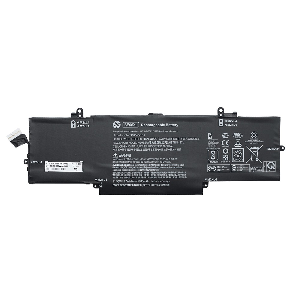 АКБ BE06XL для ноутбука HP EliteBook Folio 1040 11,55V 67Wh (Org)