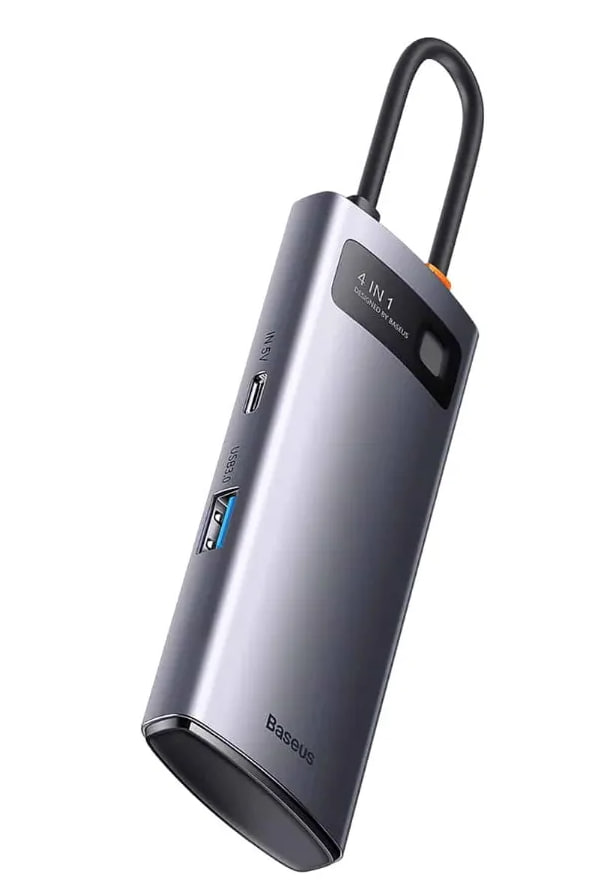USB-концентратор Baseus Metal Gleam Series (4-in-1) (Type-C to USB 3.0) (Серый)
