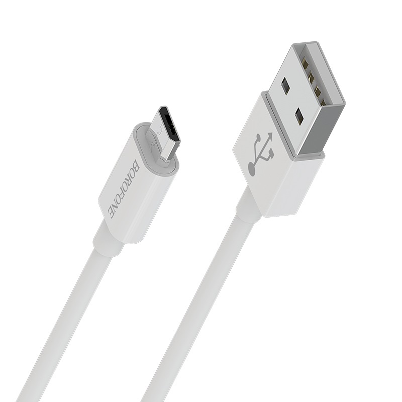 USB кабель micro USB BOROFONE BX22 Bloom (100см), белый