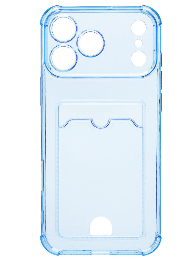 Чехол силиконовый с визитницей для iPhone 17 Pro Max, темно-синий