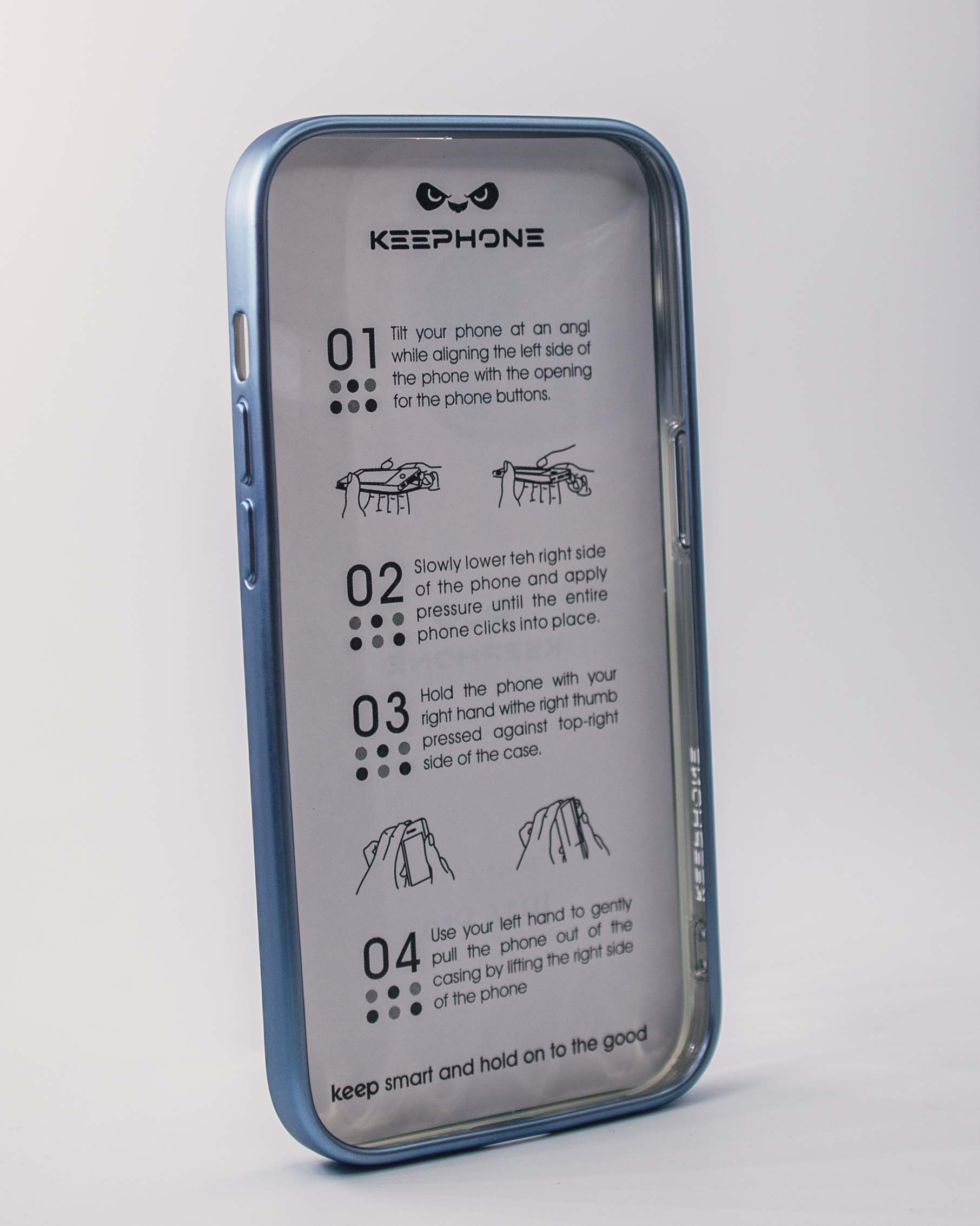 Чехол KeepHone iPhone 14 Pro с защитной линзой, голубой