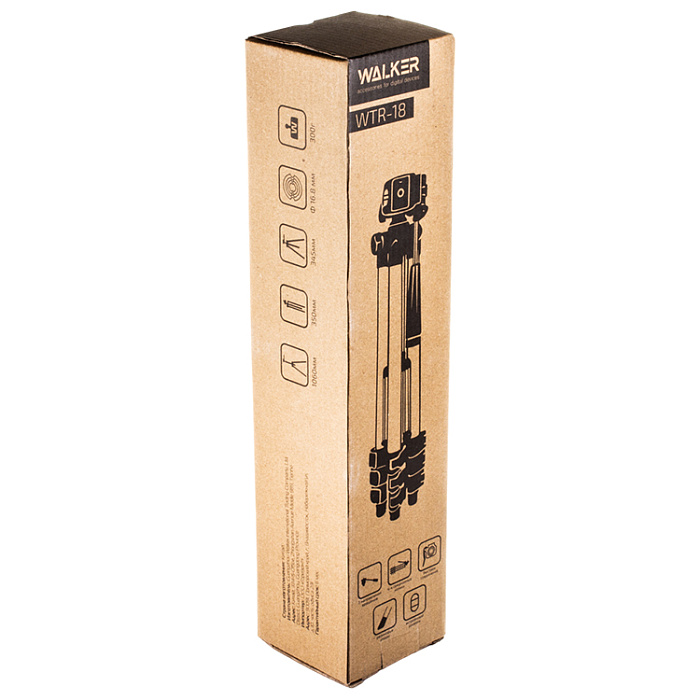 Штатив тренога WALKER WTR-18 для кольцевой лампы, смартфона, фотоаппарата