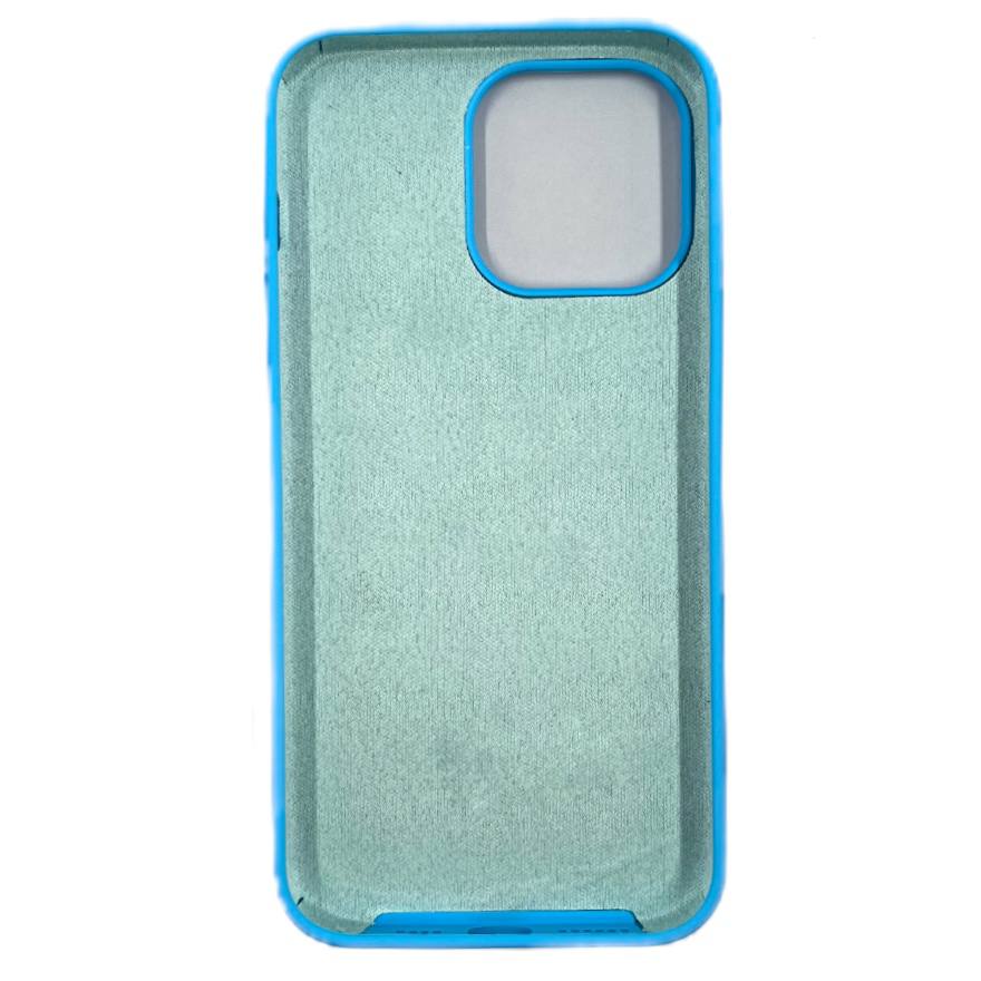 Чехол силиконовый гладкий Soft Touch iPhone 14 Pro Max, голубой №16 (закрытый низ)