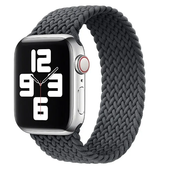 Ремешок тканевый для Apple Watch 42 мм/ 44 мм "Монобраслет" (155мм), темно-серый