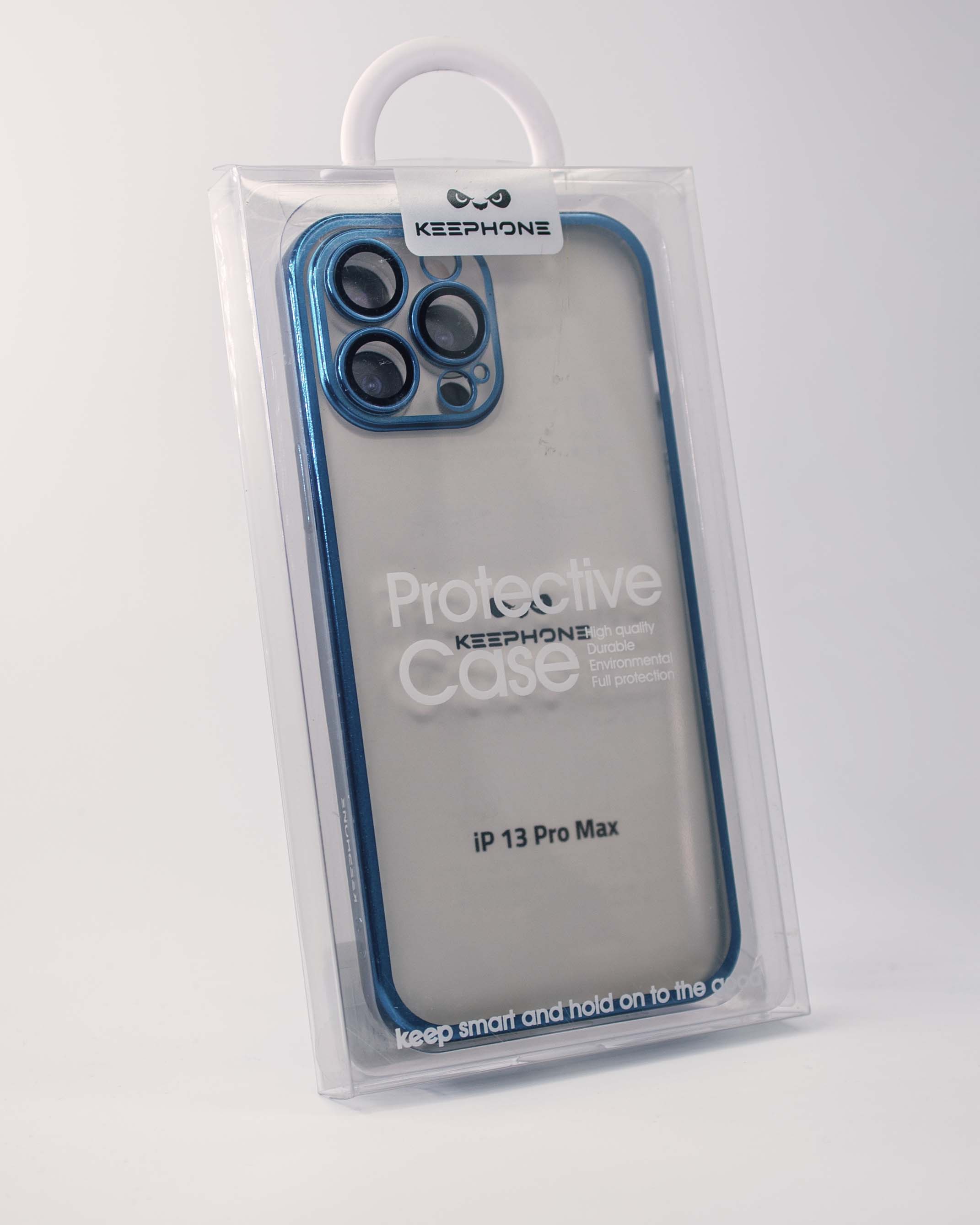 Чехол KeepHone iPhone 13 Pro Max с защитной линзой, синий