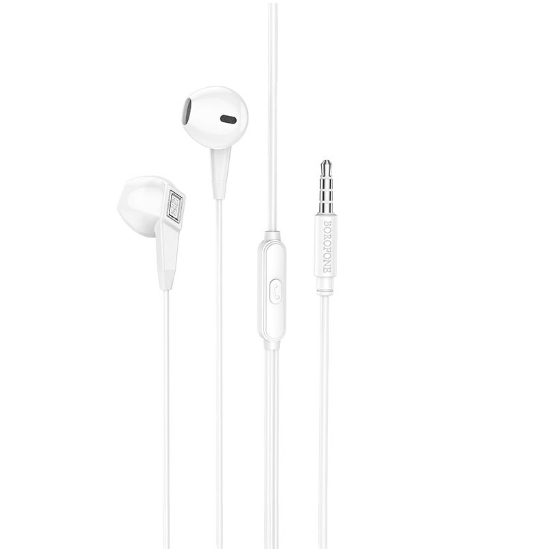Наушники проводные BOROFONE BM68 Kelly universal earphones 3.5mm, белые