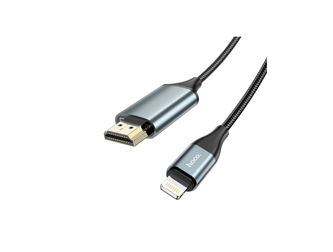 Адаптер-переходник Lightning to HDMI HOCO UA15 1,8 метра, серый