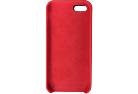 Чехол силиконовый гладкий Soft Touch iPhone 5/ 5S/ SE, красный (без логотипа)