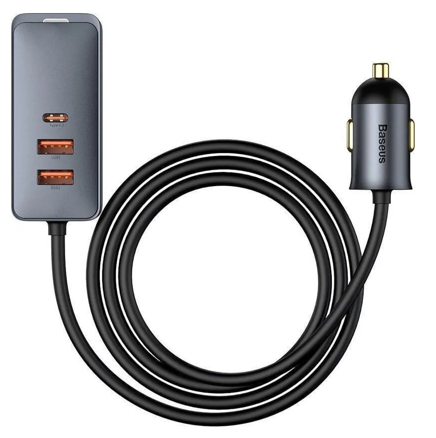 АЗУ Baseus Share Together PPS с удлинителем (Быстрая зарядка) (120W) (2 USB+2 Type C) (Серый)