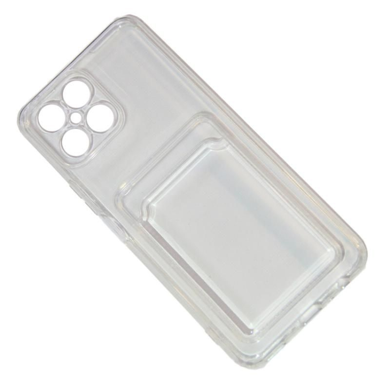 Чехол силиконовый с визитницей Huawei Honor X8 прозрачный