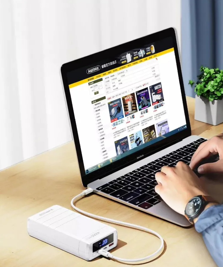 Внешний аккумулятор Power Bank 40000 mAh Remax RPP-310 65W PD+QC, белый