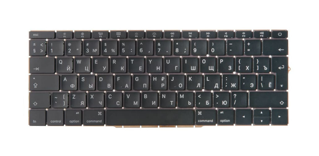 Клавиатура MacBook Pro 13" Retina A1708 Г-образный Enter (ISO) RUS (Org)