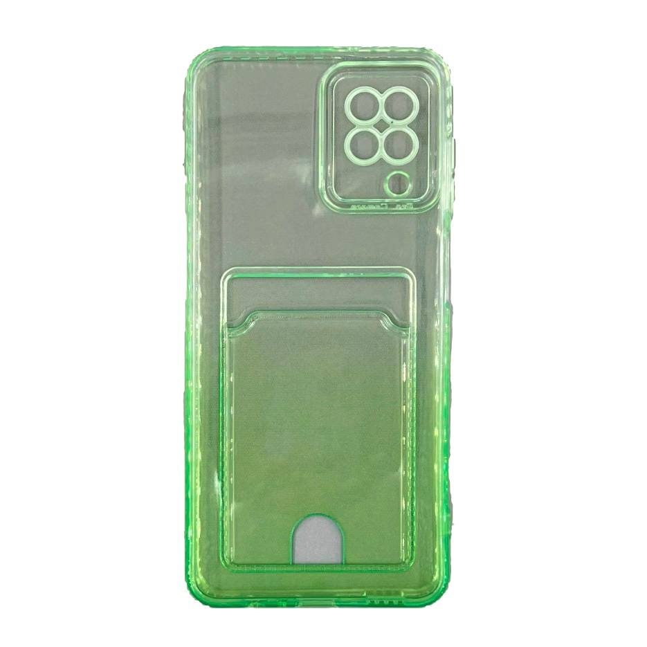 Чехол силиконовый с визитницей Samsung A12 SM-A125, темно-зеленый (01)