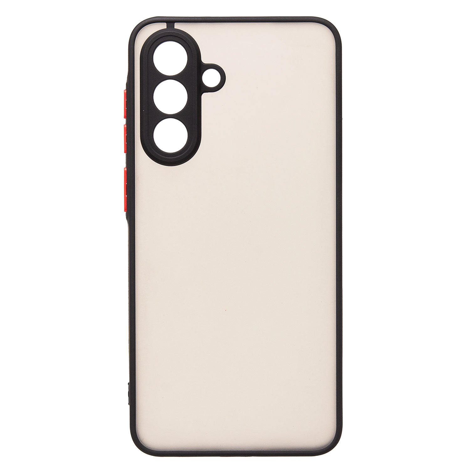 Чехол силиконовый матовый плотный для Samsung Galaxy A56 5G A266BD, прозрачный с черными бортами