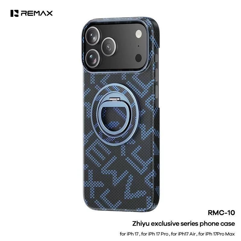 Чехол Remax RMC-10 на айфон 17 Pro Max Синий MagSafe с кольцом подставкой