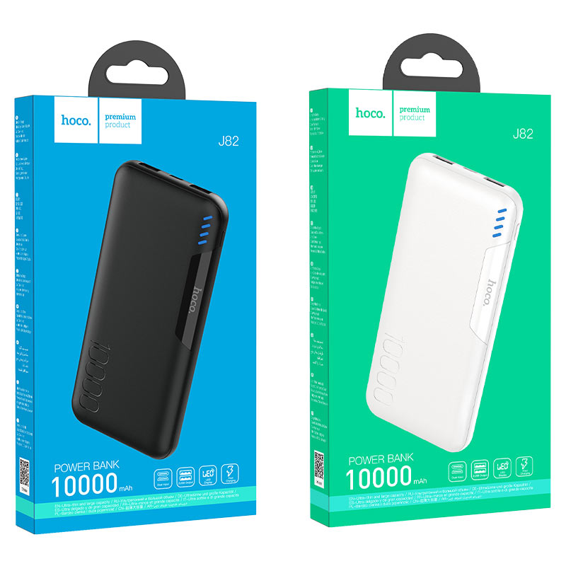 Внешний аккумулятор Power Bank 10000 mAh HOCO J82 Easylink, черный