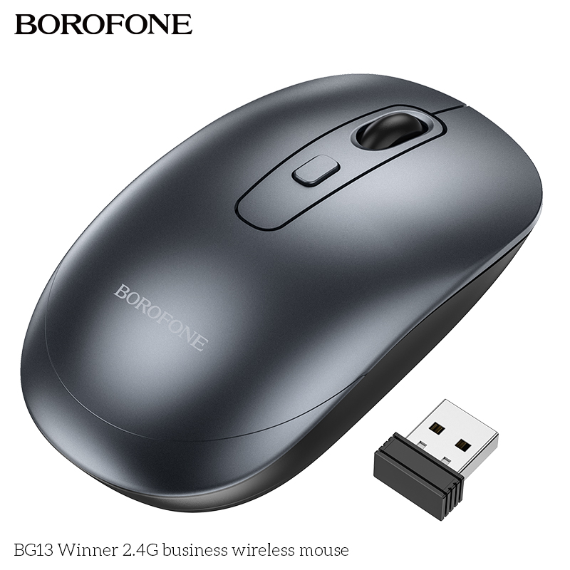 Мышь компьютерная беспроводная BOROFONE BG13 Winner 2.4G business wireless mouse, черная
