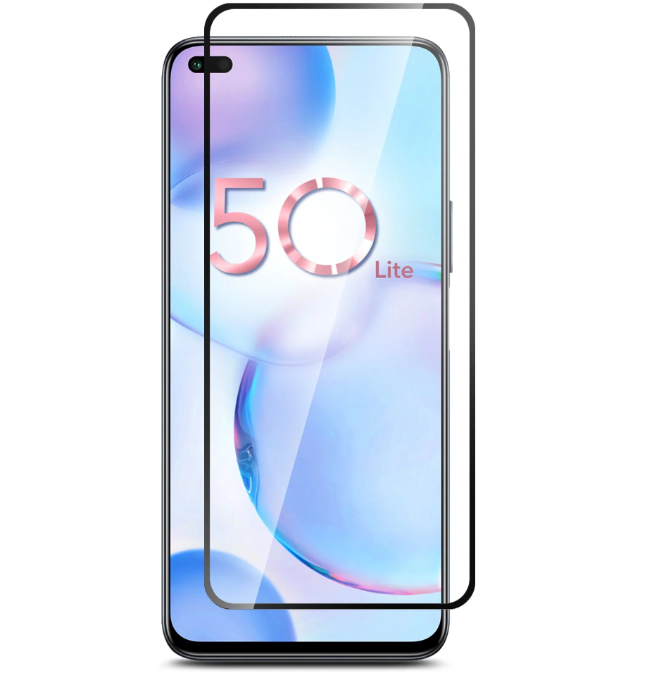 Защитное стекло Huawei Honor 50 Lite/ Nova 8i 10D, черное (тех упаковка)