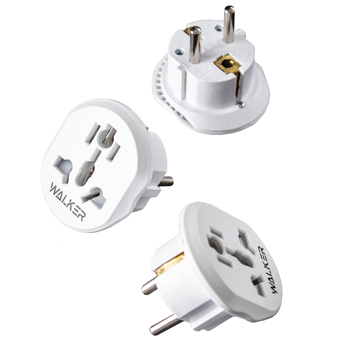 Переходник универсальный в розетку, WALKER WH-01, 3 шт.