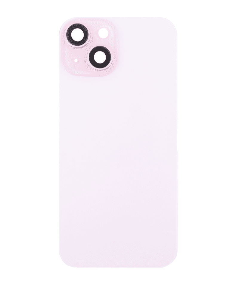 Задняя крышка iPhone 15 легкая установка, в сборе со стеклом камеры и MagSafe, розовый (Org)