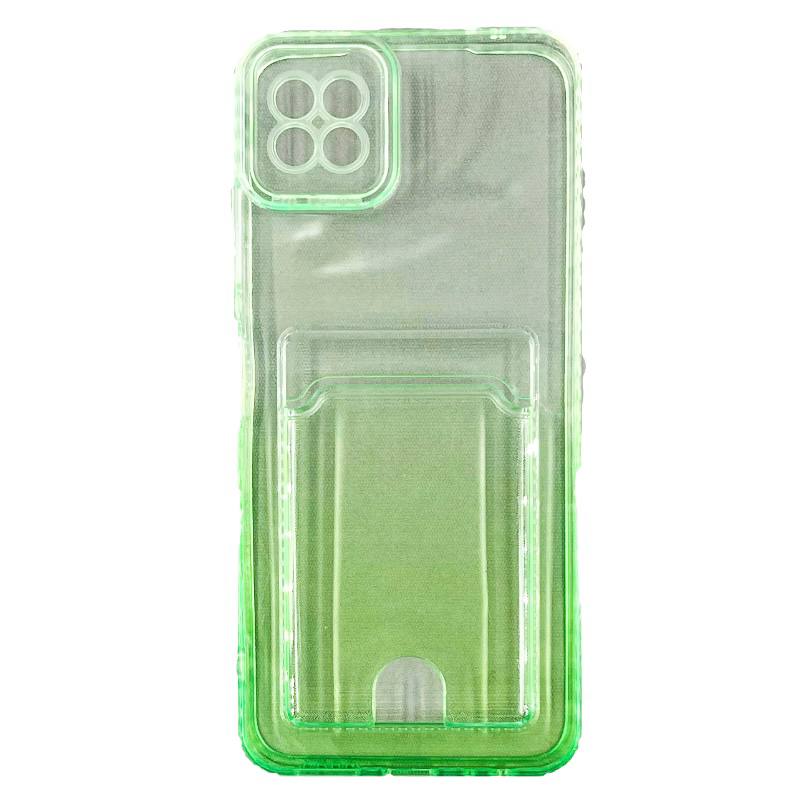 Чехол силиконовый с визитницей Samsung A22S 5G SM-A226, темно-зеленый (01)