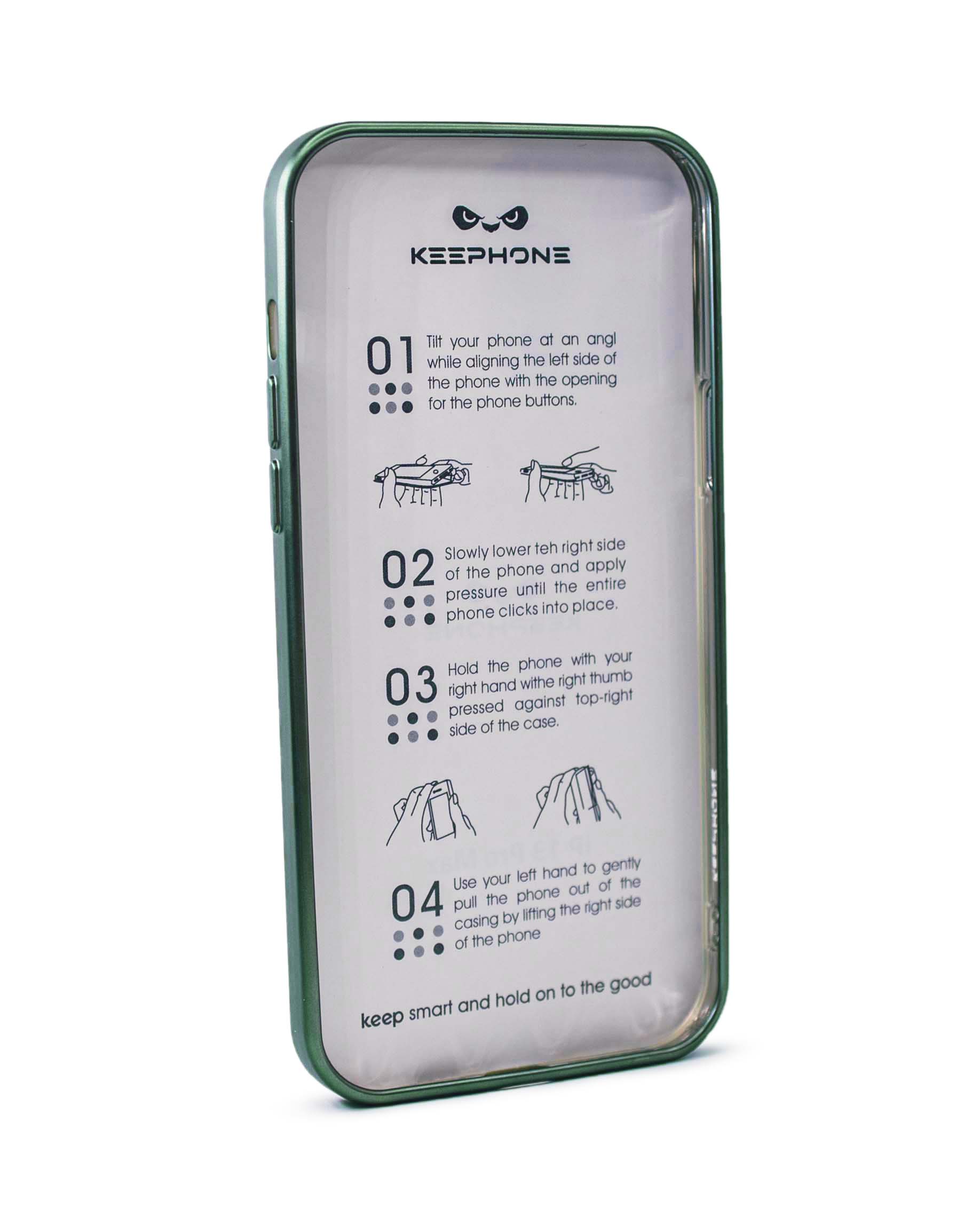 Чехол KeepHone iPhone 13 Pro Max с защитной линзой, зеленый