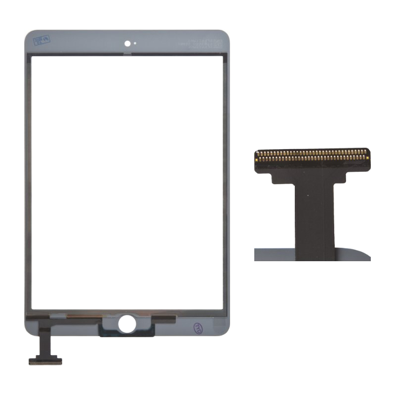 Тачскрин iPad Mini 3 (A1599/ A1600) с коннектором и скотчем Белый (Org)