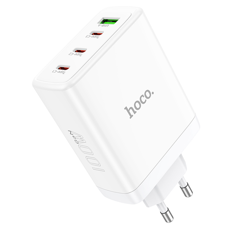 Сетевой адаптер HOCO N31 Leader PD100W four-port (3C1A) fast charger, белый