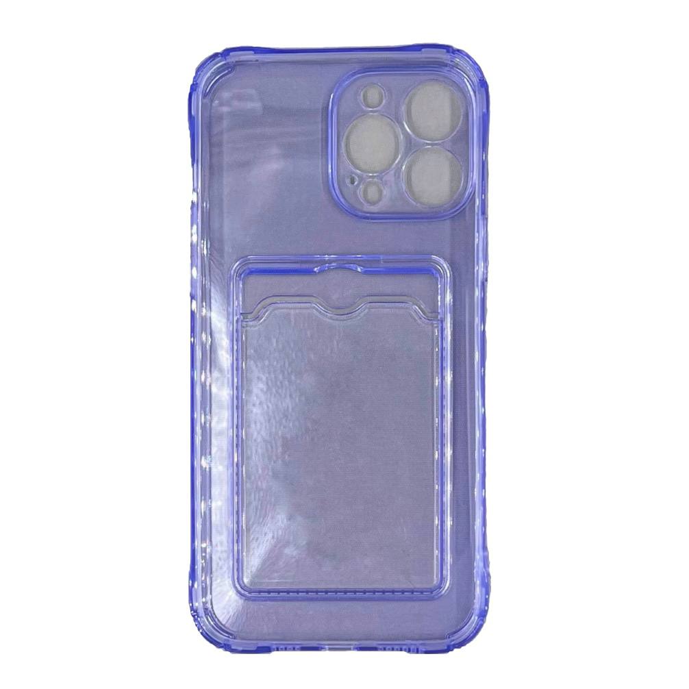 Чехол силиконовый с визитницей iPhone 13 Pro Max, фиолетовый