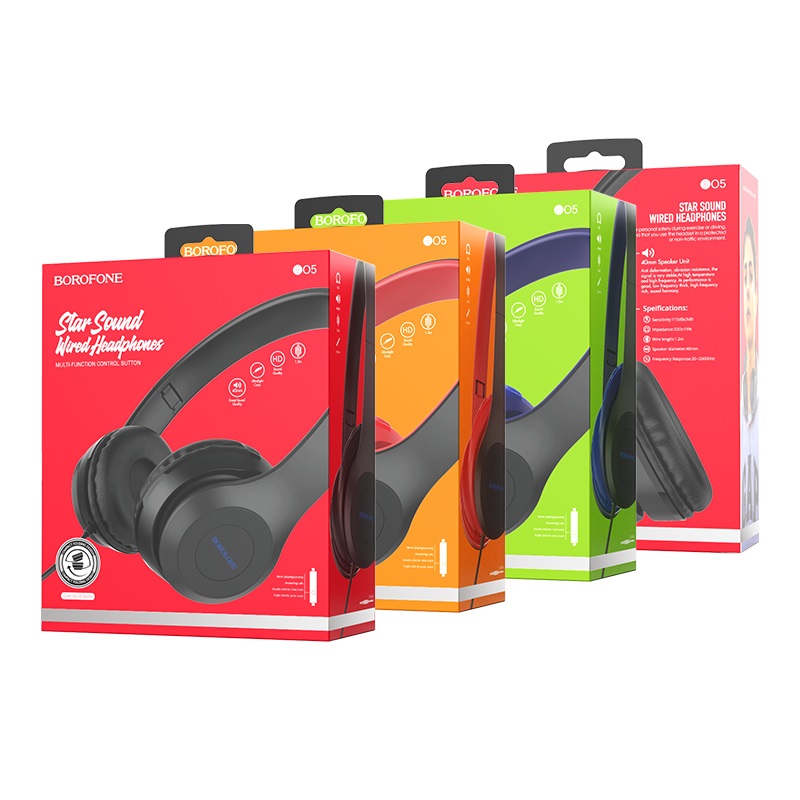 Проводные внешние наушники BOROFONE BO5 Star sound, синие