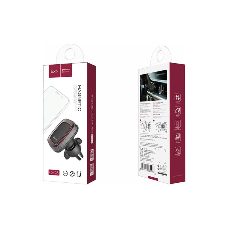 Держатель автомобильный HOCO CA23 Lotto Магнитный на воздуховод, черный