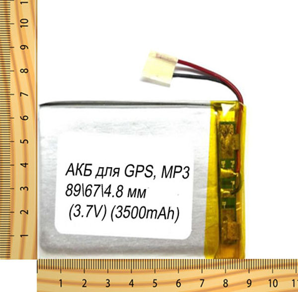 АКБ универсальная на проводах 89/ 67/ 4.8 мм (3.7V, 5000mAh)