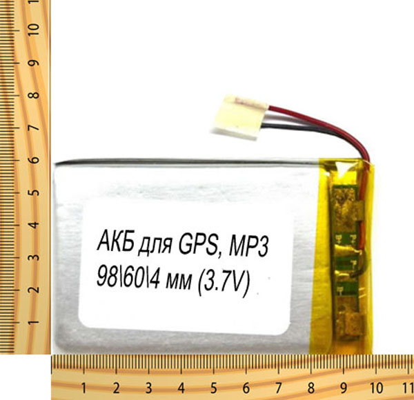 АКБ универсальная на проводах 98/ 60/ 4 мм (3.7V)