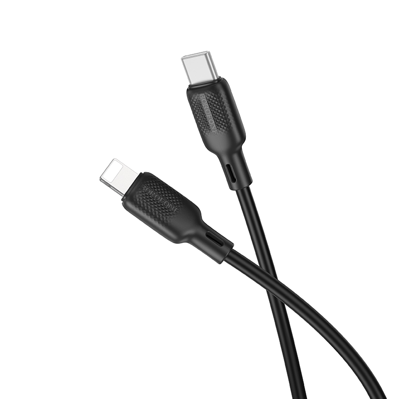 USB-C кабель BOROFONE BX113 Lenny Silicone Type-С to Lightning 27W (100см), черный