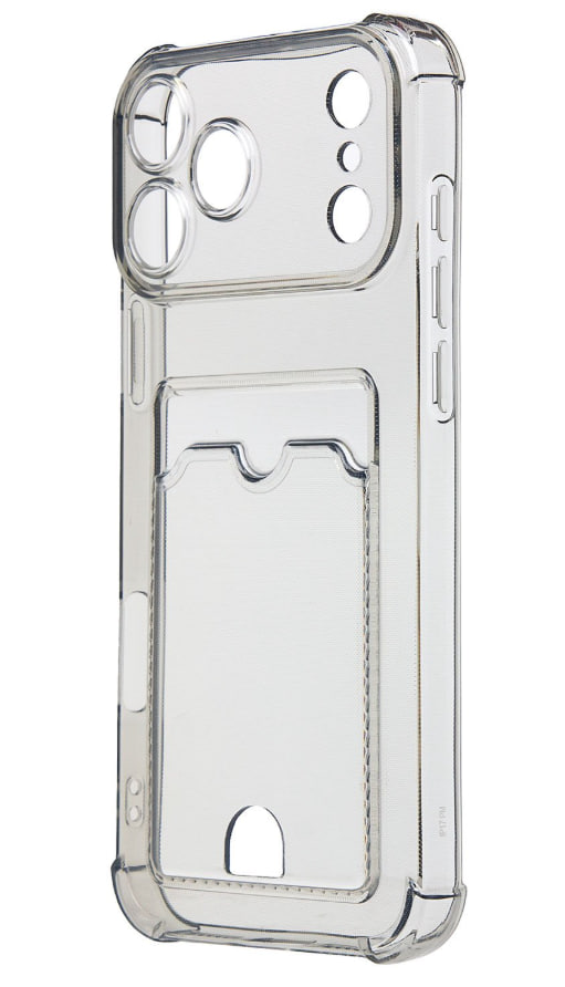 Чехол силиконовый с визитницей для iPhone 17 Pro Max, черный